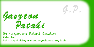 gaszton pataki business card